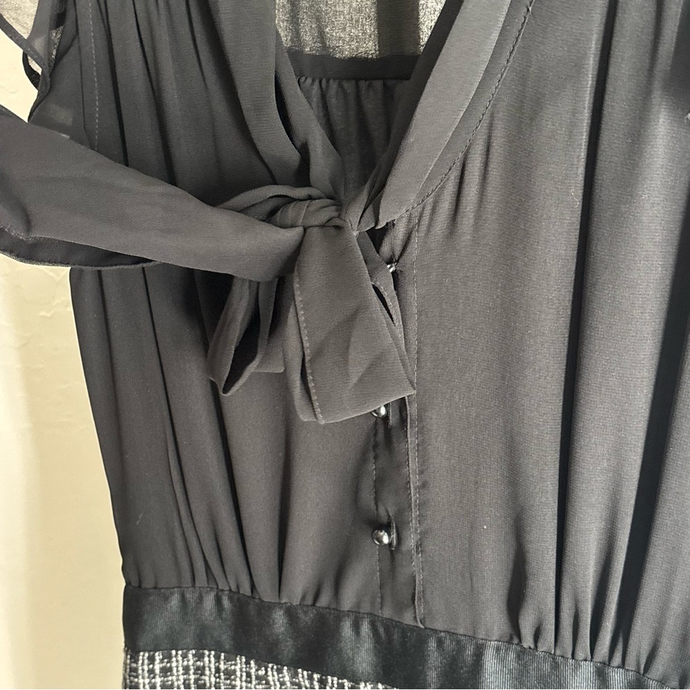 Banana Republic Docking Tweed Skirt Dress with Black Chiffon Secretary Blouse, - Picture 5 of 11